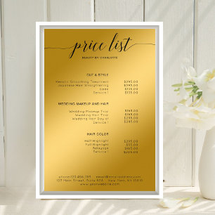 Modern,  Gold (Imitat) price list Poster