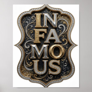 Modern Gold IN FAMOUS Statement Design Poster