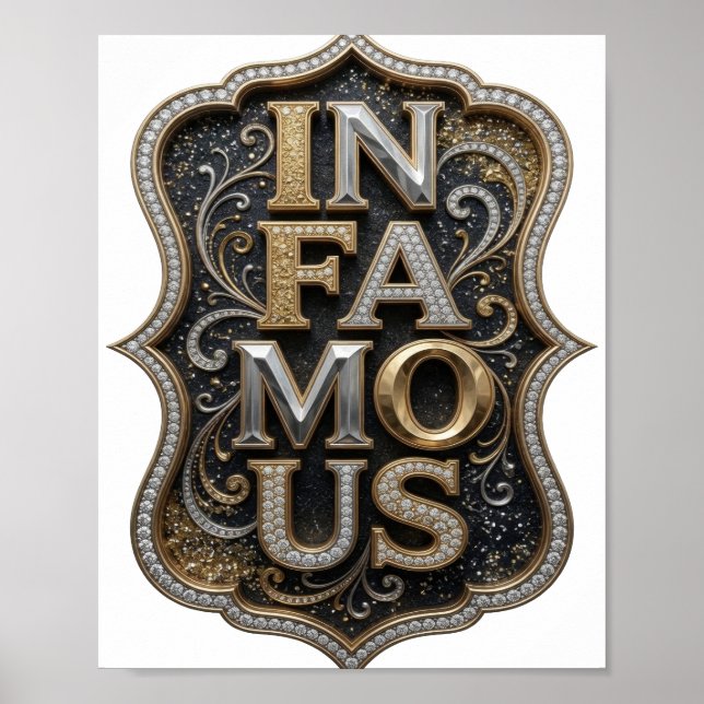 Modern Gold IN FAMOUS Statement Design Poster (Front)