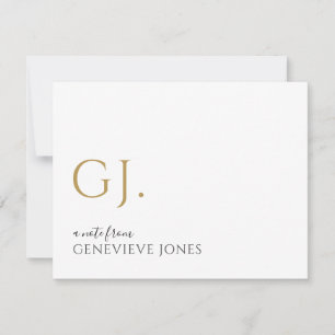 Modern Gold Initials Name Note From Card