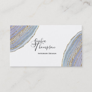 Modern Gold Lavender Geode Agate - Business Card
