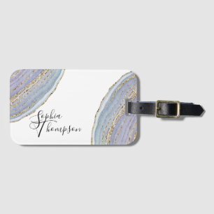 Modern Gold Lavender Geode Agate - Luggage Tag