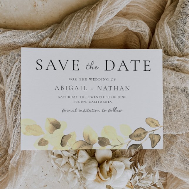 Modern Gold Leaf Wedding Save The Date (Creator Uploaded)