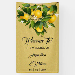Modern Gold Lemon Fruit   Wedding Banner