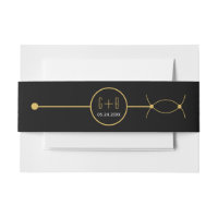 Modern gold line and overlapping circles wedding