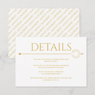 Modern gold line with concentric circles wedding enclosure card