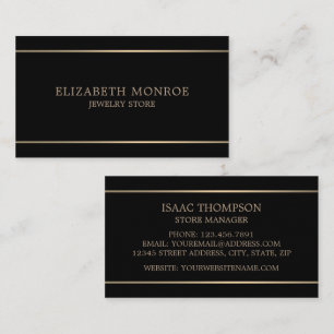 Modern Gold Lined, Jeweler Business Card