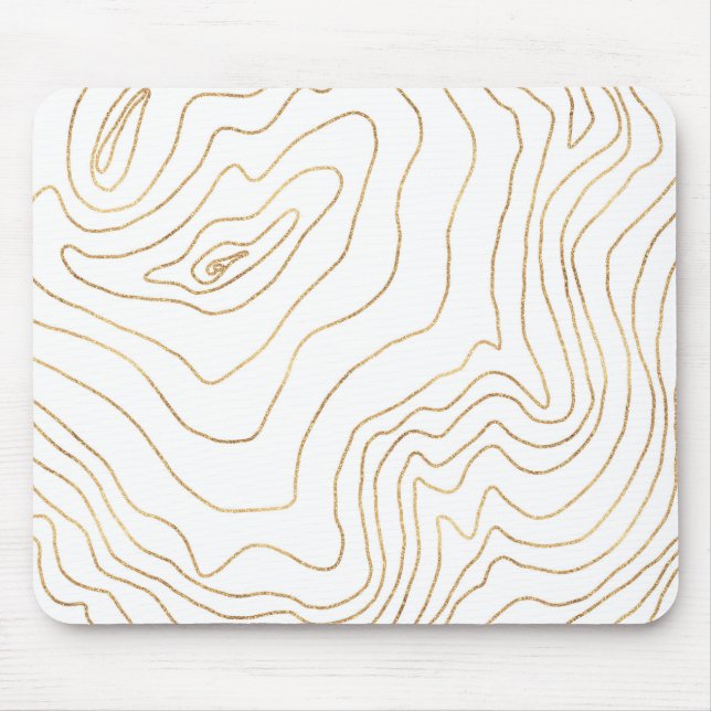 Modern Gold lines Minimalist Hand Drawn Design Mouse Pad (Front)