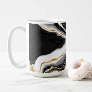 Modern Gold Liquid Swirl Painting Aesthetic Design Coffee Mug