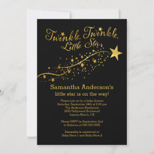 Modern Gold Little Star Baby Shower Invitation