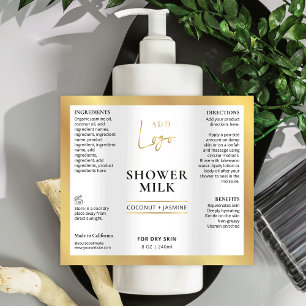 Modern Gold Logo 6 OZ 8 OZ Cosmetic Bottle Label