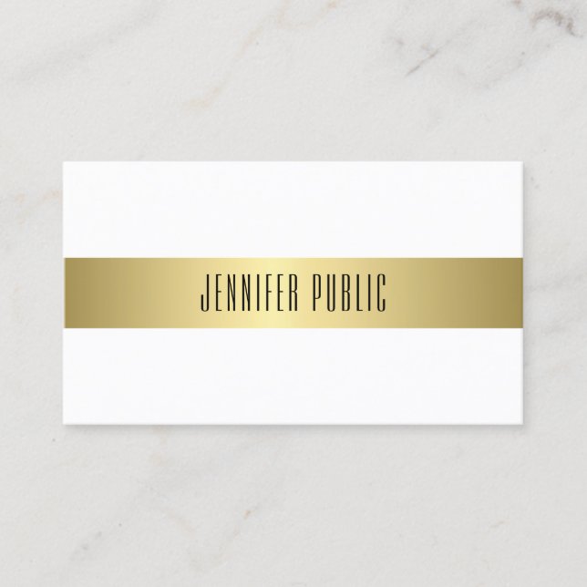 Modern Gold Look Design Smooth Plain Attractive Business Card (Front)