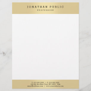 Modern Gold Look Elegant Glamourous Template Trend Custom Letterhead