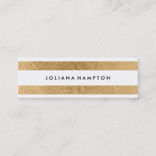 Modern Gold Luxe Business Card, Skinny Mini Business Card