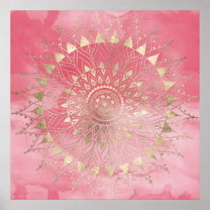 Modern  gold mandala poster