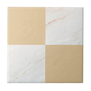 Modern Gold Marble Geometric Checker Ceramic Tile