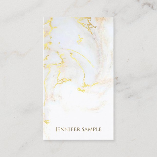 Modern Gold Marble Luxury Template Elegant Golden Business Card (Front)