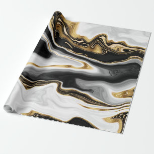 Modern Gold Marble Painting Aesthetic Wrapping Paper