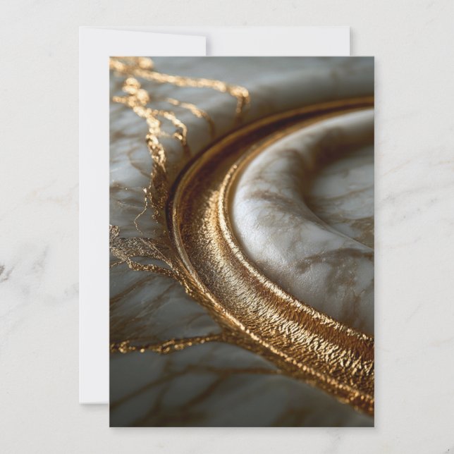 Modern Gold Marble Wedding Invitation (Front)
