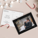 Modern Gold Merry Christmas Lettering Photo Black Postcard<br><div class="desc">Celebrate Christmas this year with these modern simple holiday postcards.</div>