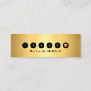 Modern Gold Metallic 6 Punch Loyalty Card