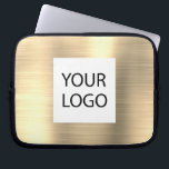 Modern Gold Metallic - Custom Logo Promotional Laptop Sleeve<br><div class="desc">Modern Silver Faux Metallic Stainless Gold Elegant Custom Logo Promotional Laptop Bag or Sleeve Promotional (promo) advertisement Case. This case can be customised to include your company or business logo.</div>