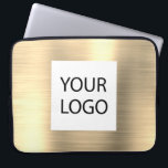 Modern Gold Metallic - Custom Logo Promotional Laptop Sleeve<br><div class="desc">Modern Silver Faux Metallic Stainless Gold Elegant Custom Logo Promotional Laptop Bag or Sleeve Promotional (promo) advertisement Case. This case can be customised to include your company or business logo.</div>