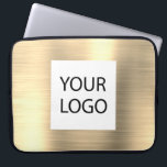 Modern Gold Metallic - Custom Logo Promotional Laptop Sleeve<br><div class="desc">Modern Silver Faux Metallic Stainless Gold Elegant Custom Logo Promotional Laptop Bag or Sleeve Promotional (promo) advertisement Case. This case can be customised to include your company or business logo.</div>