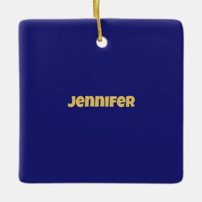 Modern Gold Midnight Blue Colour Plain Unique Ceramic Ornament (Front)