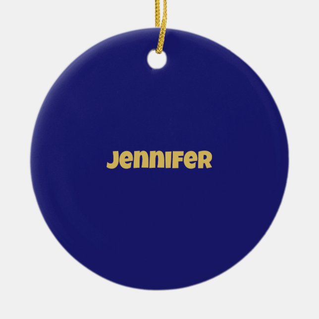 Modern Gold Midnight Blue Colour Plain Unique Ceramic Ornament (Front)