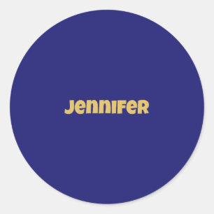 Modern Gold Midnight Blue Colour Plain Unique Classic Round Sticker