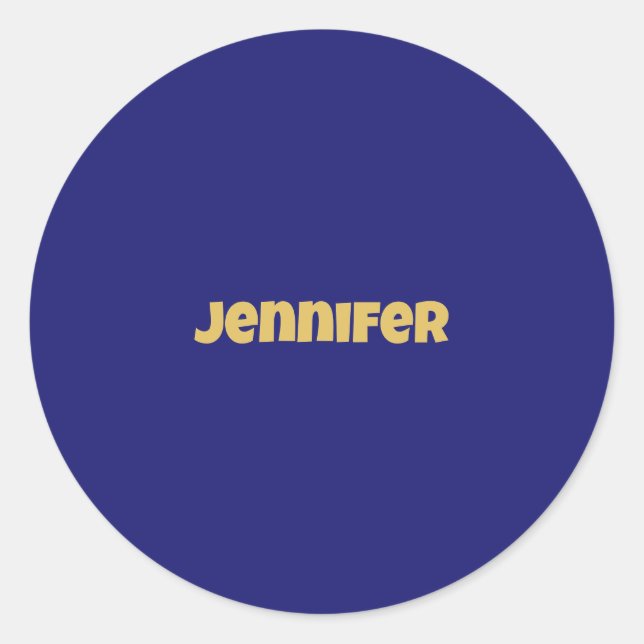 Modern Gold Midnight Blue Colour Plain Unique Classic Round Sticker (Front)
