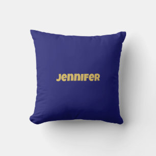 Modern Gold Midnight Blue Colour Plain Unique Cushion