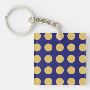 Modern Gold Midnight Blue Colour Plain Unique Key Ring