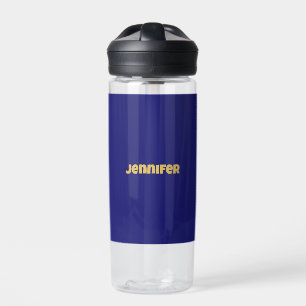 Modern Gold Midnight Blue Colour Plain Unique Water Bottle