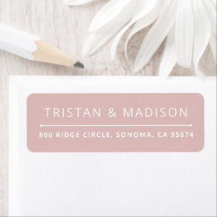 Modern Gold Minimal Dusty Pink Return Address Label