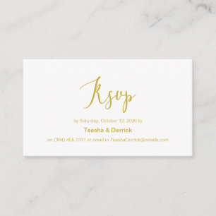 Modern Gold minimalism typeface, Wedding RSVP Enclosure Card