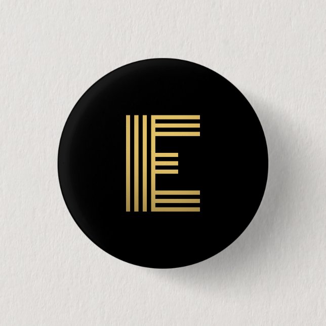 Modern Gold Monogram 3 Cm Round Badge (Front)