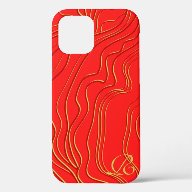 Modern Gold  Monogram Case-Mate iPhone Case (Back)