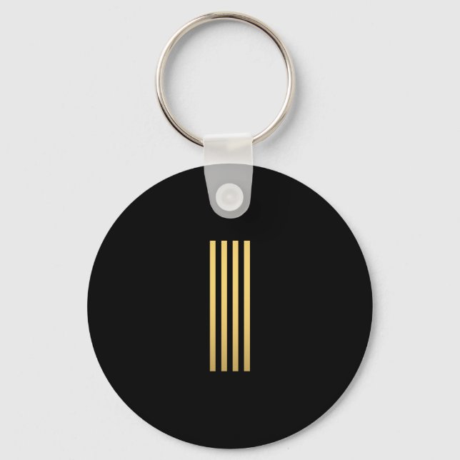 Modern Gold Monogram Key Ring (Front)