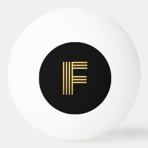 Modern Gold Monogram Ping Pong Ball