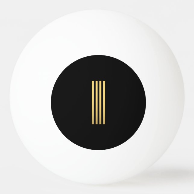 Modern Gold Monogram Ping Pong Ball (Front)