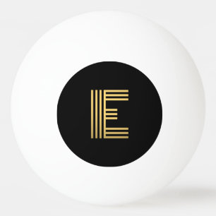 Modern Gold Monogram Ping Pong Ball