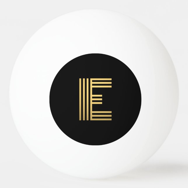 Modern Gold Monogram Ping Pong Ball (Front)