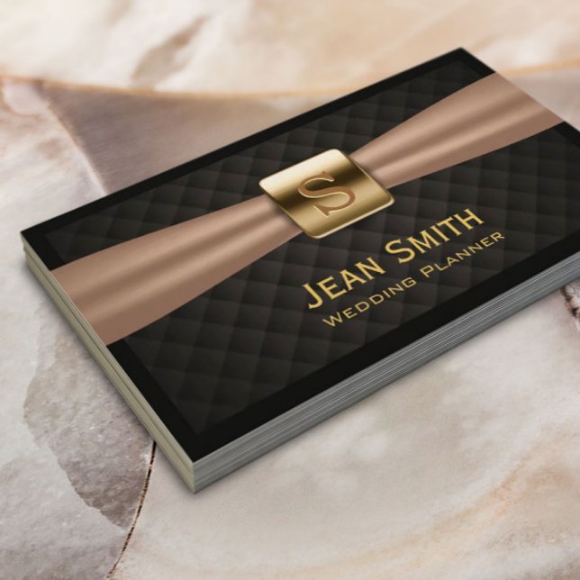 Modern Gold Monogram Wedding Planner Business Card (Creator Uploaded)