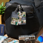 Modern gold multi photo family elegant dusty blue luggage tag<br><div class="desc">Modern gold multi photo family stylish elegant dusty blue design. Ideal thoughtful birthday,  Mothers day,  Fathers day,  or Christmas day gift.</div>