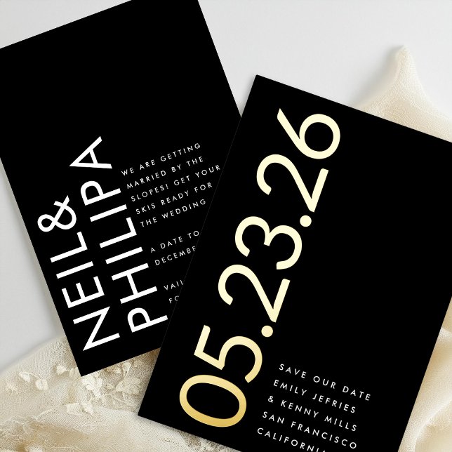 Modern Gold Non-Photo Bold DATE Save Our Date (Creator Uploaded)