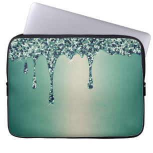 Modern Gold Ombre Marble Glam Metallic Foil Laptop Sleeve