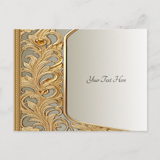Modern Gold Ornate Postcard (Front)
