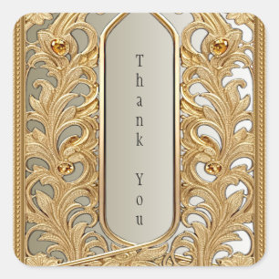 Modern Gold Ornate Sticker